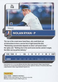2022 Donruss - Career Stat Line #118 Nolan Ryan Back