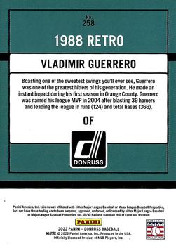 2022 Donruss - Career Stat Line #258 Vladimir Guerrero Back