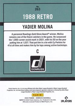 2022 Donruss - Career Stat Line #263 Yadier Molina Back
