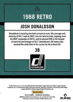 2022 Donruss - Career Stat Line #274 Josh Donaldson Back