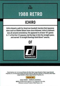2022 Donruss - Season Stat Line #240 Ichiro Back