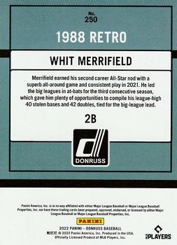 2022 Donruss - Season Stat Line #250 Whit Merrifield Back