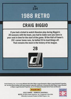 2022 Donruss - America #234 Craig Biggio Back