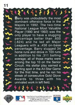 1993 Upper Deck Fun Pack #11 Barry Bonds Back