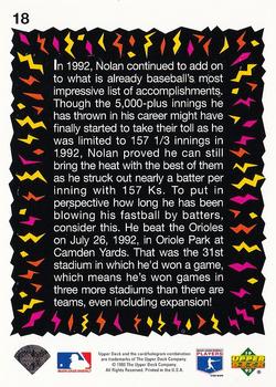 1993 Upper Deck Fun Pack #18 Nolan Ryan Back