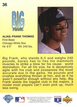 1993 Upper Deck Fun Pack #36 Big Frank Back