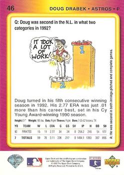 1993 Upper Deck Fun Pack #46 Doug Drabek Back