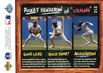 1993 Upper Deck Fun Pack #212 Rickey Henderson Back