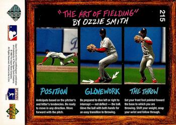 1993 Upper Deck Fun Pack #215 Ozzie Smith Back