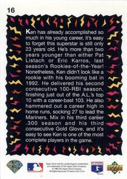 1993 Upper Deck Fun Pack #16 Ken Griffey Jr. Back