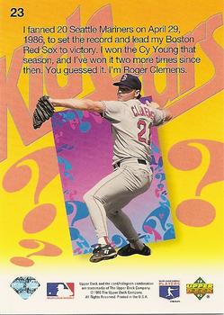 1993 Upper Deck Fun Pack #23 Roger Clemens Back