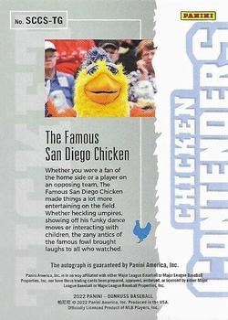 2022 Donruss - The Famous San Diego Chicken Contenders Signatures #1 Ted Giannoulas Back
