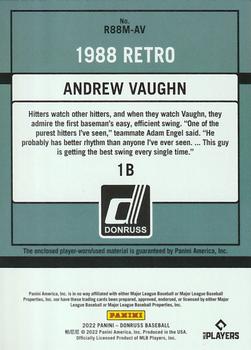 2022 Donruss - Retro 1988 Materials Red #R88M-AV Andrew Vaughn Back