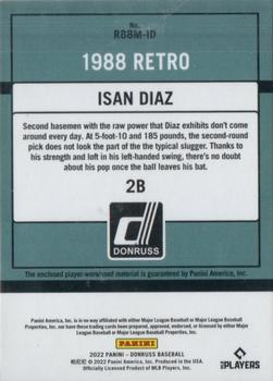 2022 Donruss - Retro 1988 Materials Red #R88M-ID Isan Diaz Back