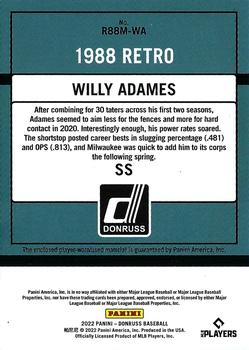 2022 Donruss - Retro 1988 Materials Red #R88M-WA Willy Adames Back