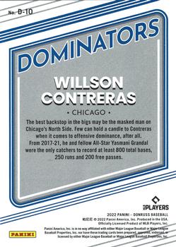 2022 Donruss - Dominators #D-10 Willson Contreras Back