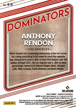 2022 Donruss - Dominators Pink Fireworks #D-8 Anthony Rendon Back
