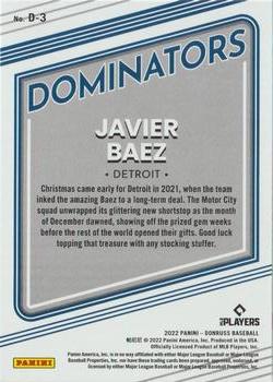 2022 Donruss - Dominators Rapture #D-3 Javier Baez Back