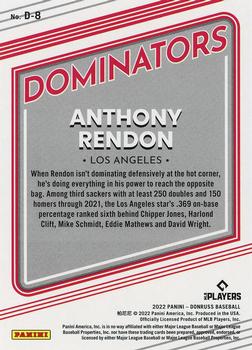 2022 Donruss - Dominators Rapture #D-8 Anthony Rendon Back