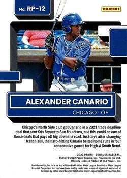 2022 Donruss - Rated Prospects #RP-12 Alexander Canario Back