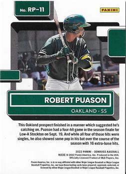 2022 Donruss - Rated Prospects Diamond #RP-11 Robert Puason Back