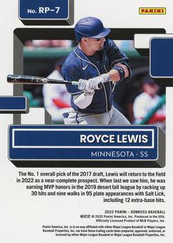 2022 Donruss - Rated Prospects Rapture #RP-7 Royce Lewis Back
