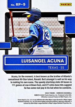 2022 Donruss - Rated Prospects Vector #RP-9 Luisangel Acuna Back