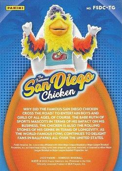 2022 Donruss - The Famous San Diego Chicken #FSDC-TG The Famous San Diego Chicken Back