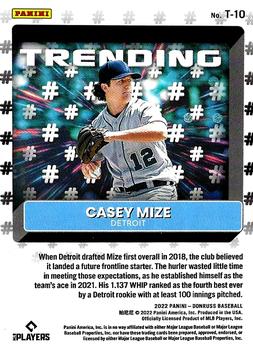2022 Donruss - Trending #T-10 Casey Mize Back