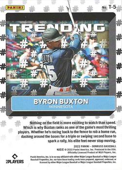 2022 Donruss - Trending Silver #T-5 Byron Buxton Back