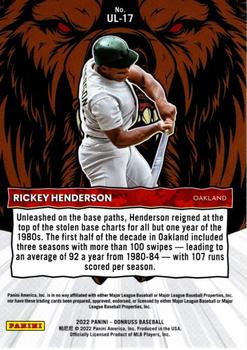2022 Donruss - Unleashed Rapture #UL-17 Rickey Henderson Back