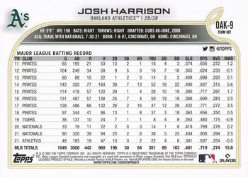 2022 Topps Oakland Athletics #OAK-9 Josh Harrison Back