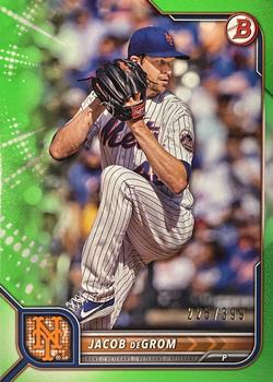 2022 Bowman - Neon Green #7 Jacob deGrom Front