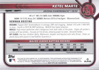 2022 Bowman - Neon Green #48 Ketel Marte Back