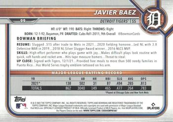 2022 Bowman - Neon Green #99 Javier Baez Back