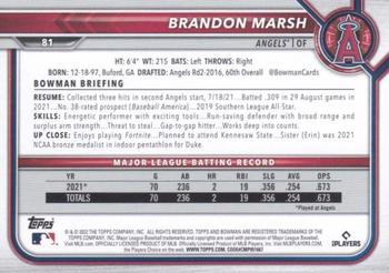 2022 Bowman - Fuchsia #81 Brandon Marsh Back