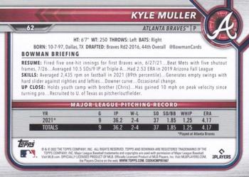 2022 Bowman - Purple #62 Kyle Muller Back