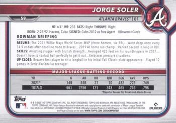 2022 Bowman - Orange #59 Jorge Soler Back