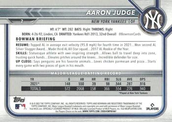 2022 Bowman - Red #2 Aaron Judge Back
