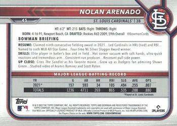 2022 Bowman - Red #45 Nolan Arenado Back