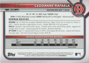 2022 Bowman - Prospects #BP-61 Ceddanne Rafaela Back