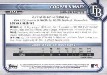 2022 Bowman - Prospects Fuchsia #BP-54 Cooper Kinney Back