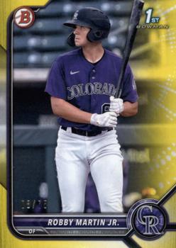 2022 Bowman - Prospects Yellow #BP-43 Robby Martin Jr. Front