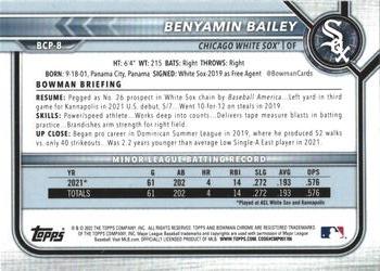 2022 Bowman - Chrome Prospects #BCP-8 Benyamin Bailey Back