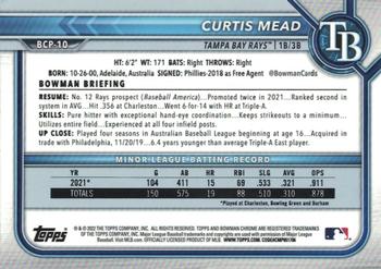 2022 Bowman - Chrome Prospects #BCP-10 Curtis Mead Back