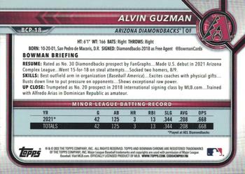 2022 Bowman - Chrome Prospects #BCP-18 Alvin Guzman Back