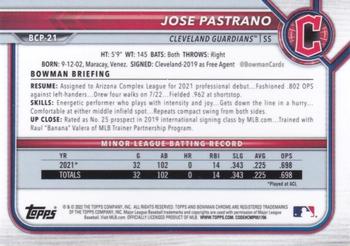 2022 Bowman - Chrome Prospects #BCP-21 Jose Pastrano Back