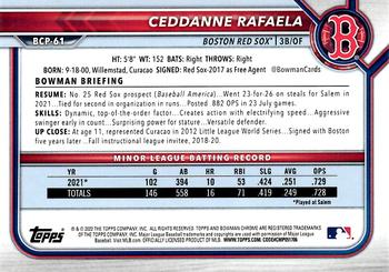 2022 Bowman - Chrome Prospects #BCP-61 Ceddanne Rafaela Back