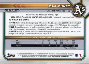 2022 Bowman - Chrome Prospects #BCP-89 Max Muncy Back