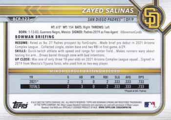 2022 Bowman - Chrome Prospects #BCP-122 Zayed Salinas Back